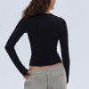 Cotton Long Sleeve Top - Black - Image 3