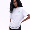 Campus Short Sleeve Oversized T-shirt - Light Grey Melange/Jade Green - Image 4
