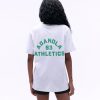 Campus Short Sleeve Oversized T-shirt - Light Grey Melange/Jade Green - Image 2