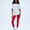 Runners Short Sleeve Oversized T-shirt - Light Grey Melange/Classic Red - Image 6
