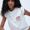 Runners Short Sleeve Oversized T-shirt - Light Grey Melange/Classic Red - Image 7