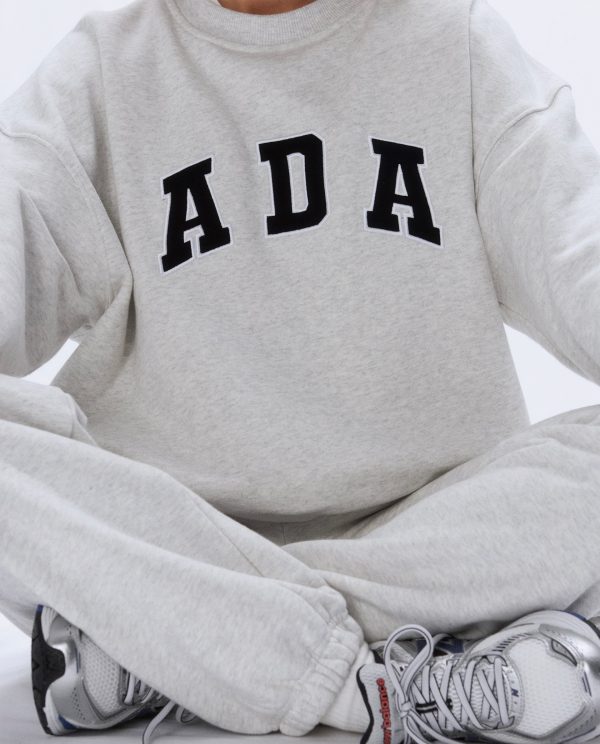 ADA Oversized Sweatshirt - Light Grey Melange - Image 3