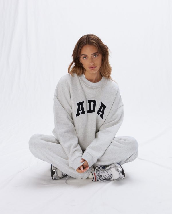 ADA Oversized Sweatshirt - Light Grey Melange - Image 5
